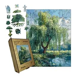 Дерев'яний фігурний пазл Верба, А1, Картонна коробка 500+ елементів