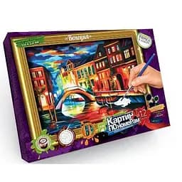 Набор творчества Danko Toys Картина по номерам, рамка в комплекте. Венеция KN-01-09