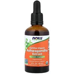 Рідка ашваганда NOW Certified Organic Ashwagandha Extract, 59 мл