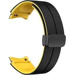 Ремінець для Samsung Galaxy Watch FE - чорно-жовтий ширина кріплення 20мм силікон Watchbands Magnetic (FEWB27159976)
