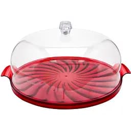 Тортовница Irak Plastik Кристал, 29х17 см, красная (SA210)