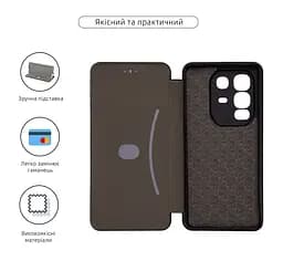 Чехол-книжка для Infinix Note 50 Pro Plus 5G, G-Case, черный, кожаный чехол-книга из экокожи (PU) и TPU, с магнитом, с подставкой и вместительным кардхолдером, противоударный, защита всего корпуса, ArmorStandart (ARM85156) - мініатюра 3