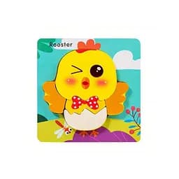 Деревянная игрушка Пазлы, 12 деталей (транспорт, животные), 15x15x1.5 см (в ассортименте)