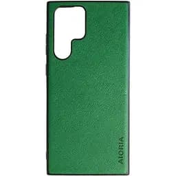 Чохол Aioria Cross Pattern Case для Samsung Galaxy S22 Ultra Green