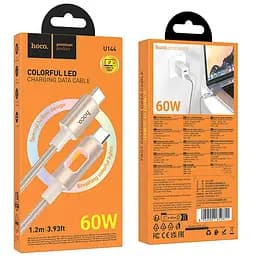 Дата кабель Hoco U144 New Type-C to Type-C 60W (1.2m) Gold - мініатюра 2