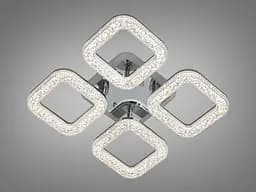 Люстра стельова LED Diasha S2205/4HR, 50W, 3200K-6000K, хром, сучасний стиль, з пультом, димер, акрил - мініатюра 3