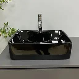 Умивальник VBI Forli black glossy накладний VBI-011106, Чорний - мініатюра 3