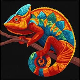 Картина за номерами "Темний хамелеон" Ідейка KHO6835, 30х30 см