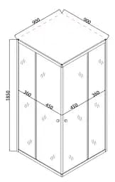 Душова кабіна без піддону Mixxus Cubic SC01-90x90x185-TR прозоре скло 4 мм graphite MI6907, Універсальна, прозорий, графіт - мініатюра 4