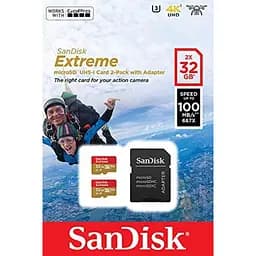 Карта пам'яті SanDisk 32GB microSD class 10 UHS-I U3 V30 A1 Extreme (SDSQXAF-032G-GN6AT) - мініатюра 3