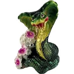 Статуэтка Змея-Кобра с цветами 6.5х4.5х3.5 см