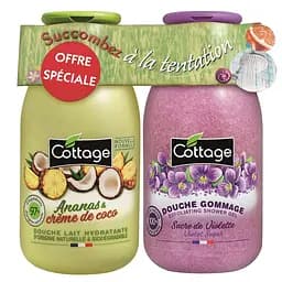 Набір Cottage Pineapple&Coconut&Violet Молочко для душу, 250 мл та гель-ексфоліант, 270 мл