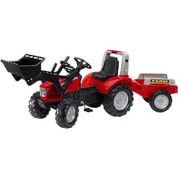 Детский трактор на педалях Falk Maccormick с прицепом и ковшом красный (3020AM)