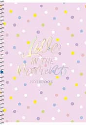 Тетрадь для записей Student А5, в клеточку, спираль, 80 л., Горошки (A5-SC-080-6094K)