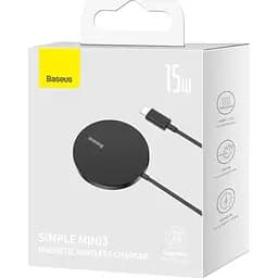 Бездротовий зарядний пристрій Baseus Simple Xiaomini3 Magnetic Wireless Charger 15W CCJJ040001 Black - мініатюра 5