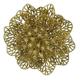 Ялинкова іграшка MIS LT Квітка новорічна мала 11х11х5 см золотий