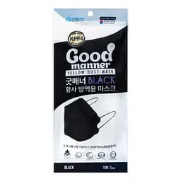 Маска защитная Good manner, черный, 5 шт.