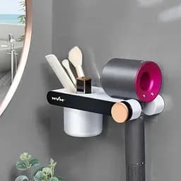 Полиця МВМ My Home BP-33 з тримачем для фену біла з чорним (BP-33 WHITE/BLACK) - мініатюра 8