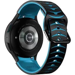 Ремінець для Samsung Galaxy Watch 5 44mm - чорно-синій ширина кріплення 20мм силікон Watchbands Scales (W35-4WB91937766)