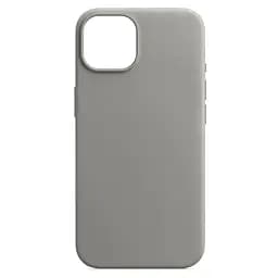 Кожаный чехол-панель для Apple iPhone 15, FAKE Leather Case, серый, искусственная кожа, премиальный, противоударный, защита всего корпуса, с мягкой подкладкой, поддержка MagSafe и беспроводной зарядки, ArmorStandart (ARM76289)