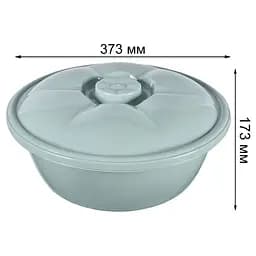 Миска Stars Plast кругла з кришкою сірий 10.5 л (94035/сір) - мініатюра 2