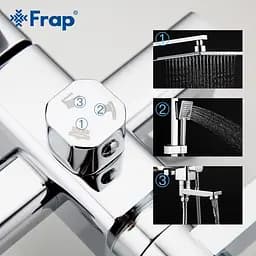 Душова система Frap F2420, поворотний вилив, лійка 1 режим, хром - мініатюра 3