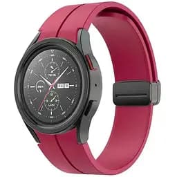 Ремінець для Samsung Galaxy Watch 4 44mm - темно-червоний ширина кріплення 20мм силікон Watchbands Cls-black (W33-9WB10289017)