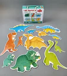 Пазли Danko Toys 88769 39 елементів, "Динозаври", 6 тваринок, 6 карток-прикладів, в коробці