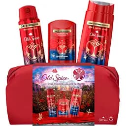 Подарунковий набір Old Spice Tomorrowland Special Edition Rockstar: аерозольний дезодорант 150 мл + дезодорант-стік 50 мл + гель для душу 3-в-1 250 мл + косметичка
