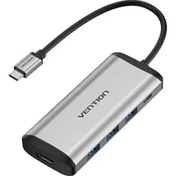 USB-хаб Vention Type-C to HDMI/USB3.0*3/PD Converter 0.15M Gray Metal Type (CNBHB)