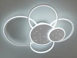 Люстра стельова LED Diasha 2448WH dimmer 2448WH, 115W, 68 см, біла, сучасний стиль для вітальні, спальні, кухні, офісу - мініатюра 3
