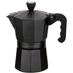 Кавоварка алюмінієва гейзерна Maestro MR-1666-6-BLACK 300 мл чорна