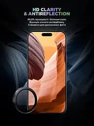 Захисне скло для камери Apple iPhone 16e/17e, Supreme BI, чорний колір, з рамкою, глянцеве скло для захисту лінз, протиударне, прозоре, з клейовим шаром по контуру, не впливає на якість фото, ArmorStandart (ARM84426) - мініатюра 4