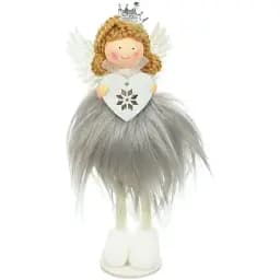 Підвіска новорічна Jumi Фея хутро 17 см сіра (5900410941908)