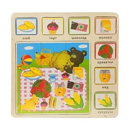 Деревянная игрушка Пазлы MD 1203, 30*30 см Продукты