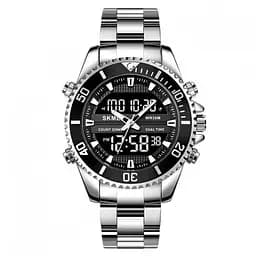 Тактичний водостійкий кварцовий годинник Skmei Daytona silvery - мініатюра 2