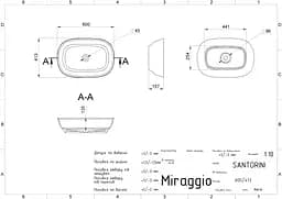 Умивальник Miraggio SANTORINI (0002421) Mirasoft, Матовий, Накладний, Білий - мініатюра 2