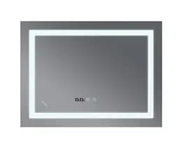 Дзеркало Mixxus WARM MR02-80x60-CASE з LED Touch, Anti-fog, димером, регулюванням яскравості, годинником (MI6671) - мініатюра 2