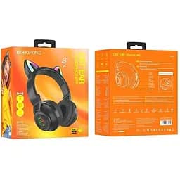 Навушники Borofone Cat ear BT headphones BO18 чорні - мініатюра 8