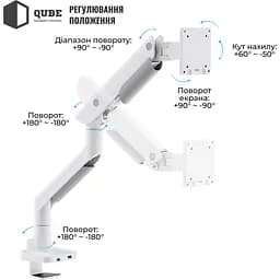 Кронштейн QUBE 5727GB.USB White 5727GW.USB - мініатюра 5
