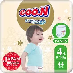 Упаковка трусиків-підгузків для дітей Goo.N Premium Soft 4 L (9-14 кг) унісекс 88 шт. (44 шт. х 2 шт.) - мініатюра 2