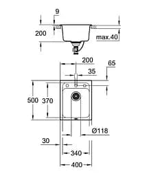 Кухонна мийка Grohe K700 із композиту 31650AT0, Чорний - мініатюра 4