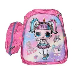 Рюкзак C 65139 пластикова вставка, пенал, регульовані лямки, 2 відділи, в пакеті (6900067651396) Лол рожевий Вид 2