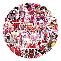 Стікерпак Готель Хазбін Набір наклейок GeekLand Hazbin Hotel 60 штук