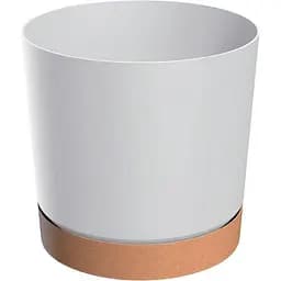 Горшок для цветов Prosperplast Tubo PM с подставкой Eco Wood 3.2 л белый (66934-449)