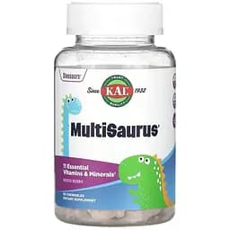 Вітаміни для дітей KAL MultiSaurus, 60 жувальних таблеток - Ягоди, виноград та апельсин