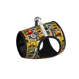 Шлея для собак мягкая Waudog Clothes с QR паспортом, рисунок Бэтмен винтаж, S2, B 46-50 см, C 43-45 см
