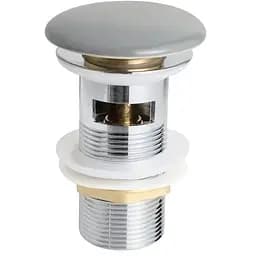 Донний клапан для раковини з переливом Mixxus POP-UP-08 gray автоматичний AC3566, Графит