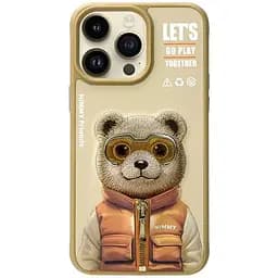 Чохол Nimmy 3D Matal Buttons Apple iPhone 15 Bear Khaki