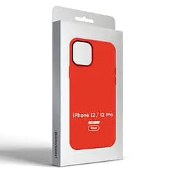 Силиконовый чехол для Apple iPhone 12 Pro/12, ICON2 Case, красный, противоударный, панель, защита всего корпуса, матовая поверхность Soft Touch, выступает над дисплеем, совместим с защитными стеклами и пленками, с микрофиброй, ArmorStandart (ARM60585) - мініатюра 9